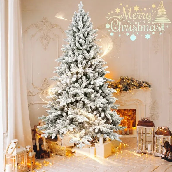 EverGreen Flocked Hinged PVC PE Xmas TreeΒ