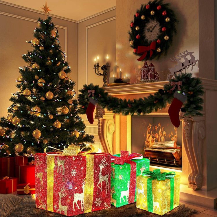 GlowJoy™ LED Festive Gift Box Set - Warm White Light 