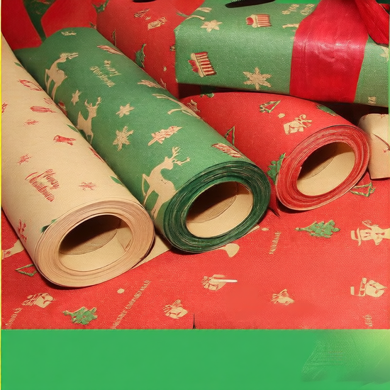 Christmas Kraft Wrapping Paper for Gifts