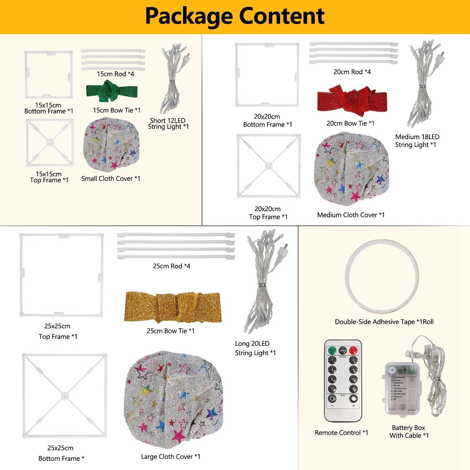 GlowJoy™ LED Festive Gift Box Set - Warm White Light 