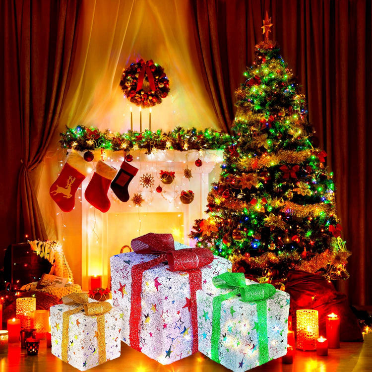 GlowJoy™ LED Festive Gift Box Set - Warm White Light 