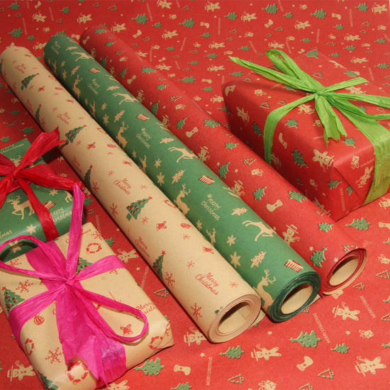 Christmas Kraft Wrapping Paper for Gifts