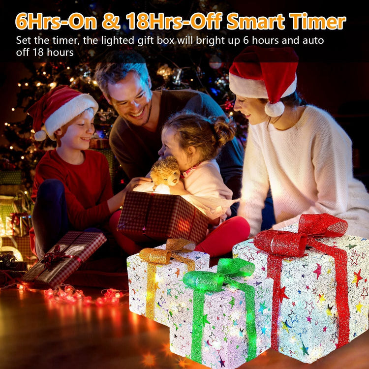 GlowJoy™ LED Festive Gift Box Set - Warm White Light 