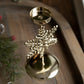 Retro Iron Christmas Candlestick Decorations featuring a gold snowflake design.