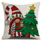 Red Christmas throw pillow covers with gnome and Christmas tree design by cj